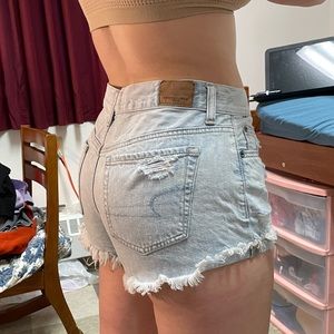 AE Light Wash Jean Shorts